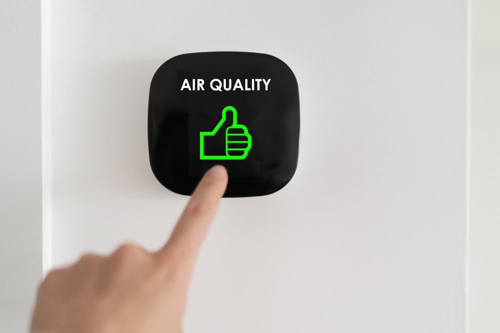 Good indoor air quality reading on sensor because of low VOC cleaners from Clean Habits